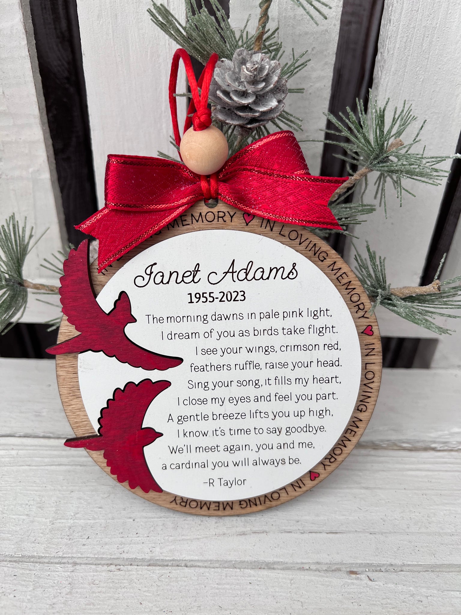 Cardinal Poem Ornament