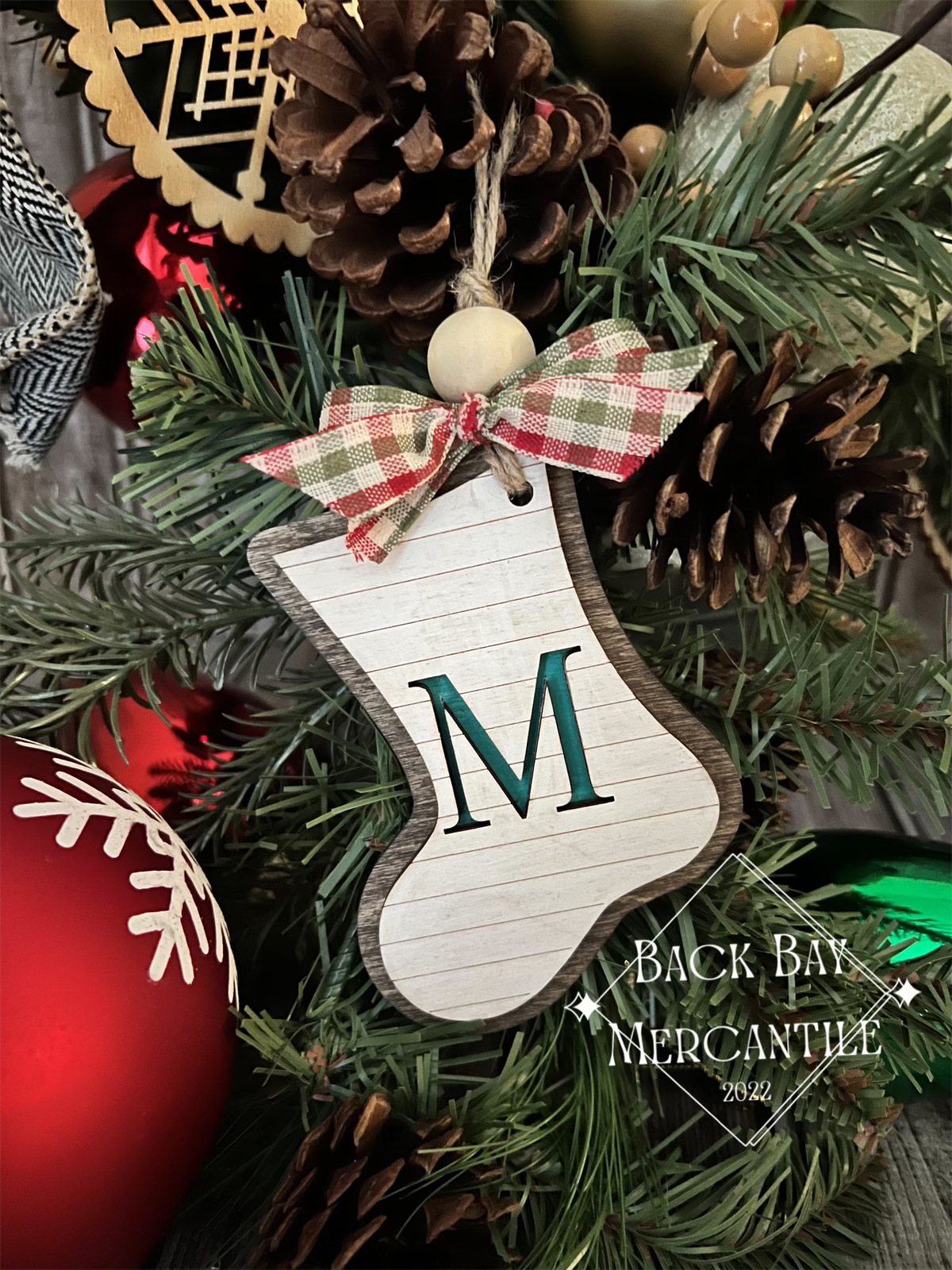 Stocking Farmhouse Ornament