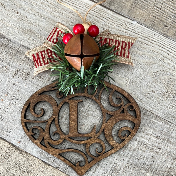 Rustic Monogram Ornament