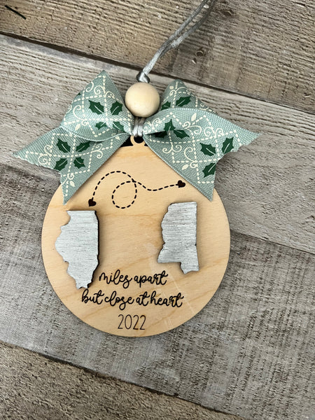 Miles apart ornament