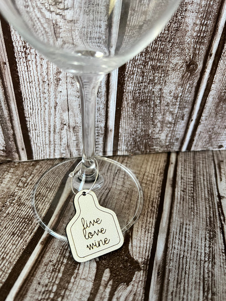 Cow Tag Wine Charms- set of 5