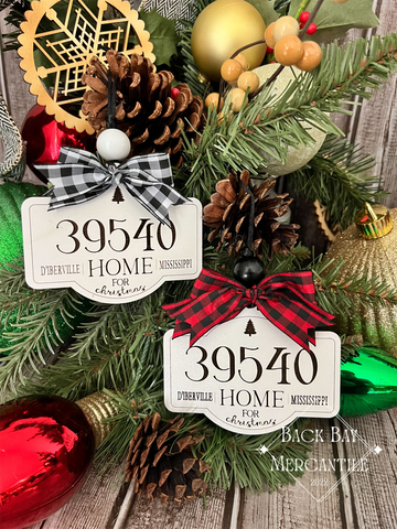 Zip Code “Home for Christmas” Ornament