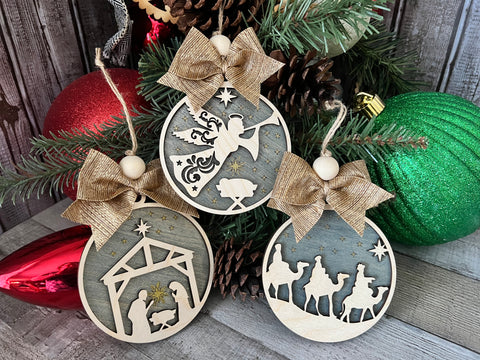 Nativity Trio Ornament Set