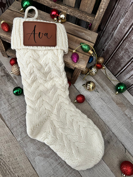 Personalized Cable Knit Stockings