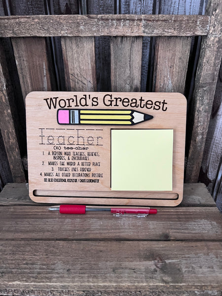 World’s Greatest Teacher Note Pad and Pen