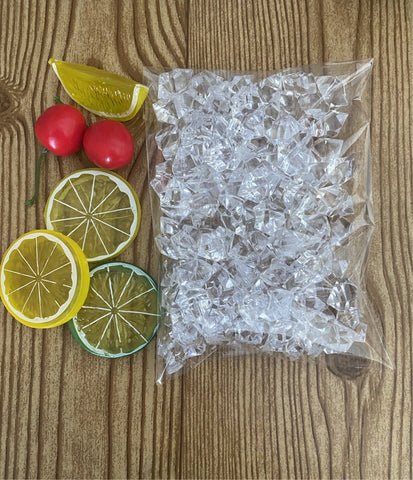 Acrylic “Fake Crushed Ice and Fruit” for Tumbler Topper- 100 pieces