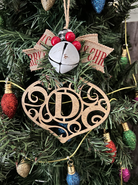 Rustic Monogram Ornament