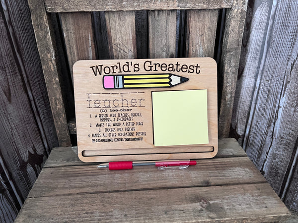 World’s Greatest Teacher Note Pad and Pen